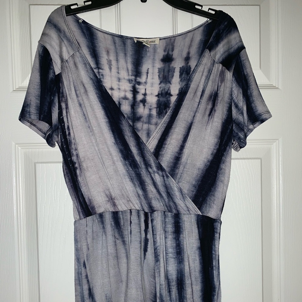 Navy blue and white marble romper